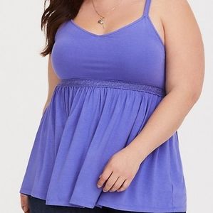 Torrid SUPER SOFT BLUE IRIS LACE BABYDOLL CAMI